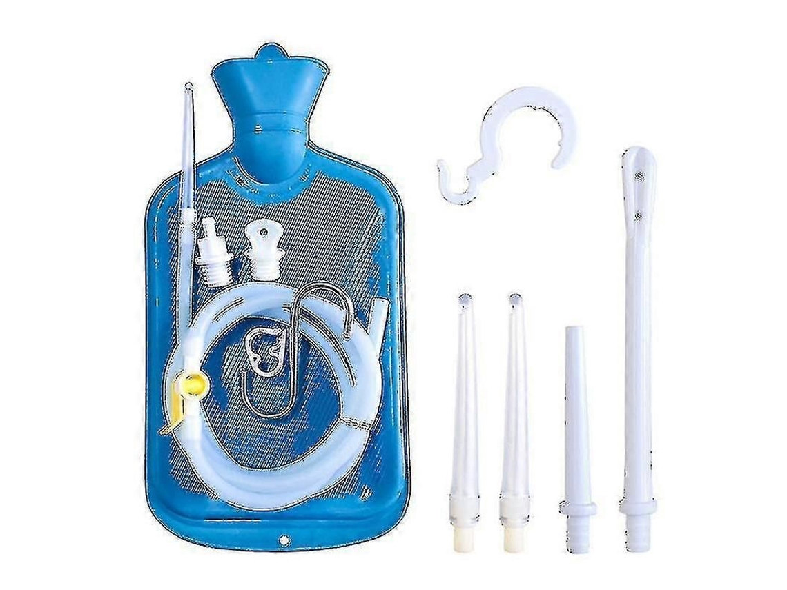 Kit De Enema Caseiro Com Bolsa De 2 Litros, 3 Ponteiras, Mangueira De Silicone De 60 Polegadas E Controle De Fluxo