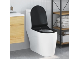 Vidaxl Assento De Vaso Sanitário Preto 50 X 36,5 X 5 Cm Polipropileno