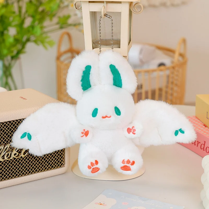 Brinquedo de Pelúcia Coelho Morcego Fofo de 15cm, Boneco de Pelúcia MDUG (branco, 15cm)