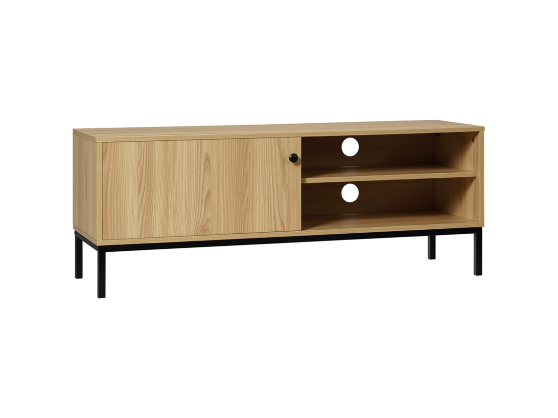 Móvel para TV até 50 polegadas 120x39,5 cm, com porta deslizante, 3 compartimentos e passa cabos