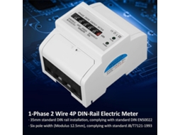 Medidor De Eletricidade Digital 220 V Monofásico, 2 Fios, Trilho Din 4p, Medidor De Kwh 20 A Brilvibera (80)