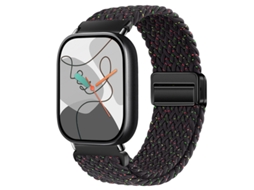 Pulseira magnética de nylon Trançado para Xiaomi Mi Band 10 Pro, Huawei Fit 3 4 5 Fit4 Pro Fit5, Redmi Watch 6 - preta