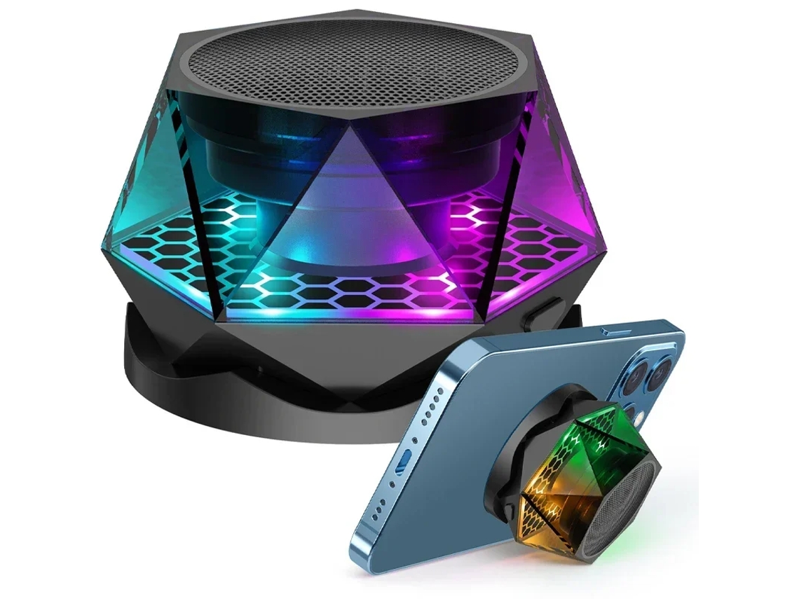 Mini Alto-falante Bluetooth Magnético Sem Fio Em Formato De Diamante