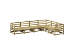 Maison Exclusive - 6 Pcs Conjunto De Sofás De Jardim Madeira De Pinho Impregnada