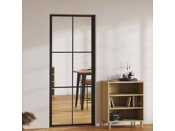 Vidaxl Porta De Interior Em Vidro Esg E Alumínio 83x201,5 Cm Preto