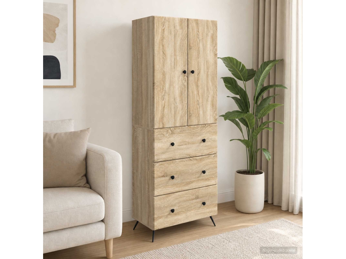 Vidaxl Conjunto De Gabinete 2 Unid. 66 X 34,5 X 90 Cm Carvalho Sonoma
