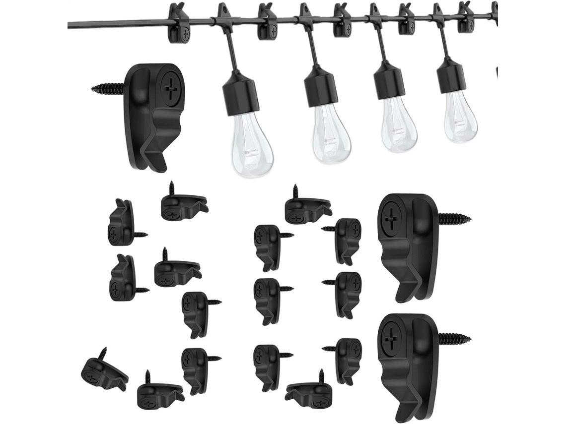 Clips Para Luzes De Corda Externas, 50 Peças, Ganchos Para Iluminação |