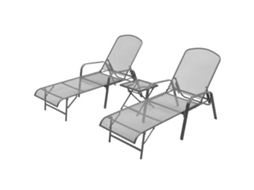 Vidaxl Espreguiçadeiras Com Mesa 2 Pcs Aço Antracite