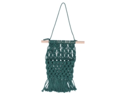 Laxiscreed Tapeçaria De Algodão Com Franjas Para Decoração De Parede, Verde Escuro