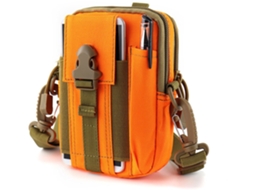Pochete Esportiva, 6 Cm, 5 X 10 6, Caminhada, Camping, Viagem, Cor Laranja AQUAFORGE