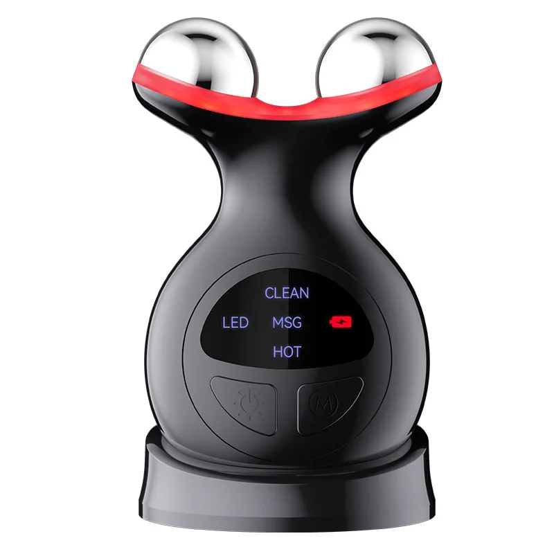 (preto) Massageador Facial Portátil Com Microcorrente E Vibrador Para Cuidados Com A Pele