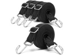 Conjunto De 4 Cintas Elásticas 2 Metros Comprimento Para Bagagem, Super Resistentes, Com Ganchos De Metal, Adequadas Para Bicicletas E Motocicletas