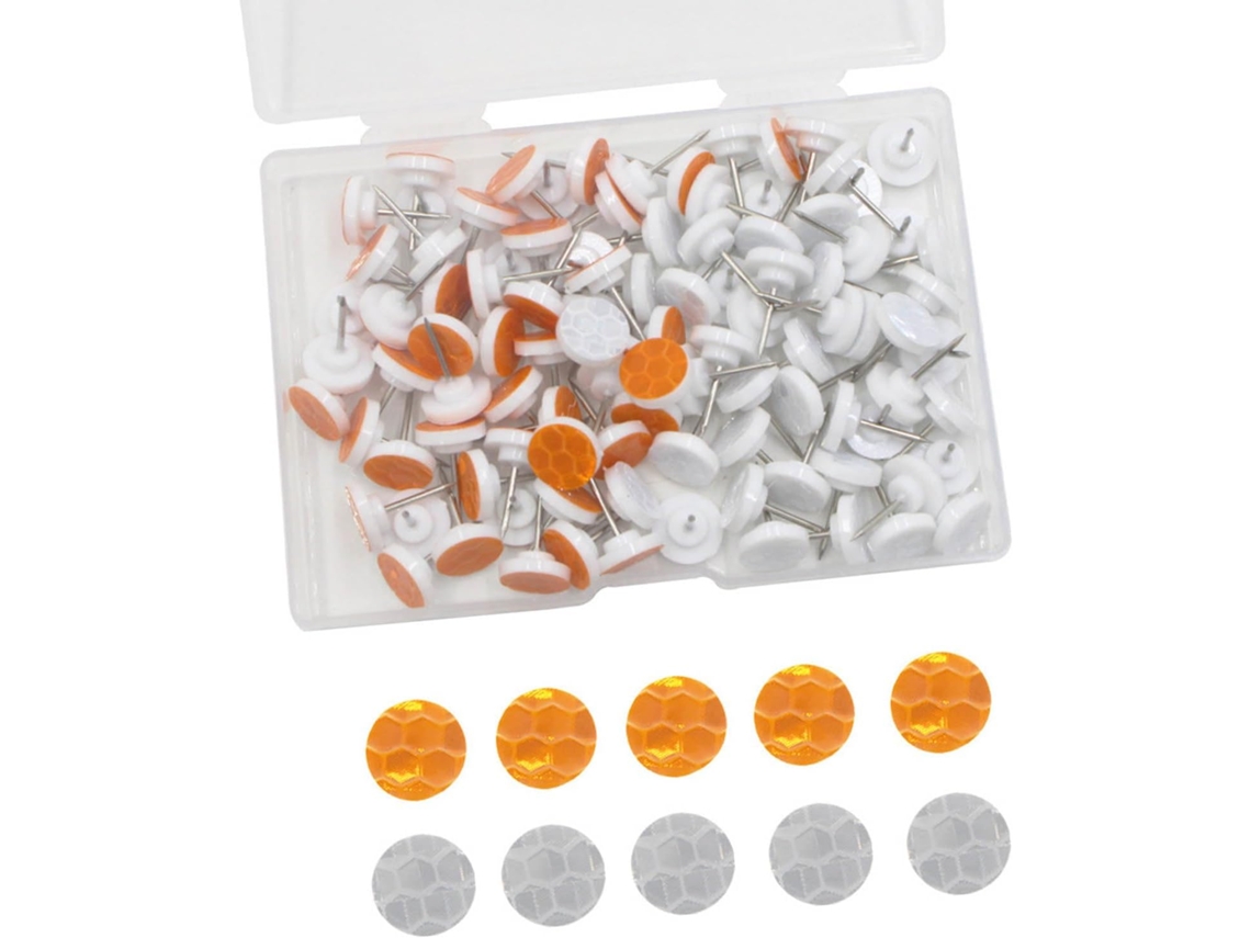 Conjunto Com 100 Tachinhas Refletoras E Luminosas Para Trilhas De Caça, Caminhadas E Camping