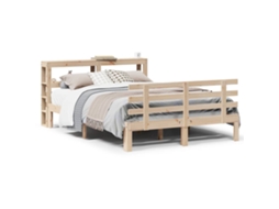 Estrutura de Cama com Cabeceira Pinho Maciço 160x200 cm MAISON EXCLUSIVE