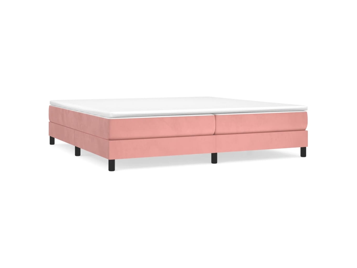 Box Spring Bed Frame, Box Spring Bed Frames Vidaxl Cor-de-rosa Veludo (200 X 200 Cm)