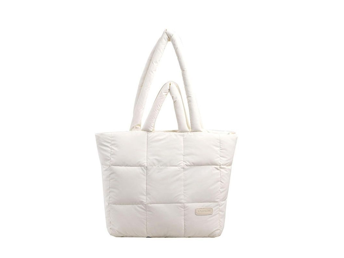 2026 bolsa Tote casual de nylon com forro de algodão, grande capacidade, com fecho zíper e bolsinho interno (S/MARCA)