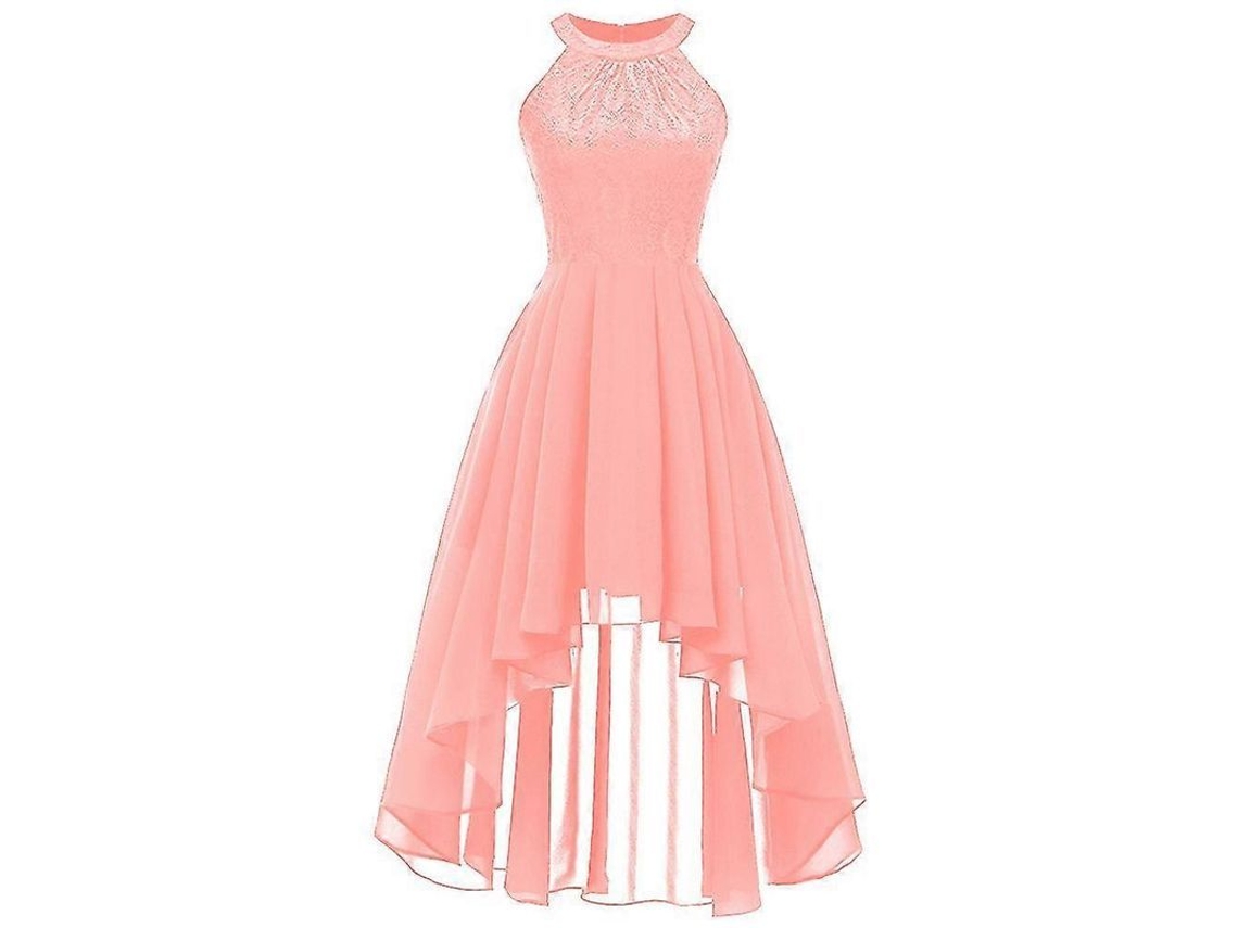 Vestido Vintage Feminino De Calcinha Alta-baixa Com Rendado Floral Para Festa De Cocktail E Ocasiões Especiais Rosa