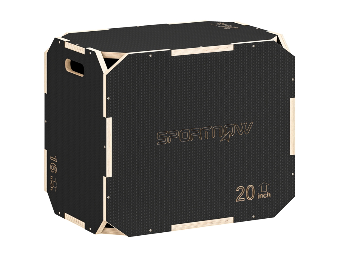 Plyo box 3 em 1 com aberturas, madeira, preto BTFORUS