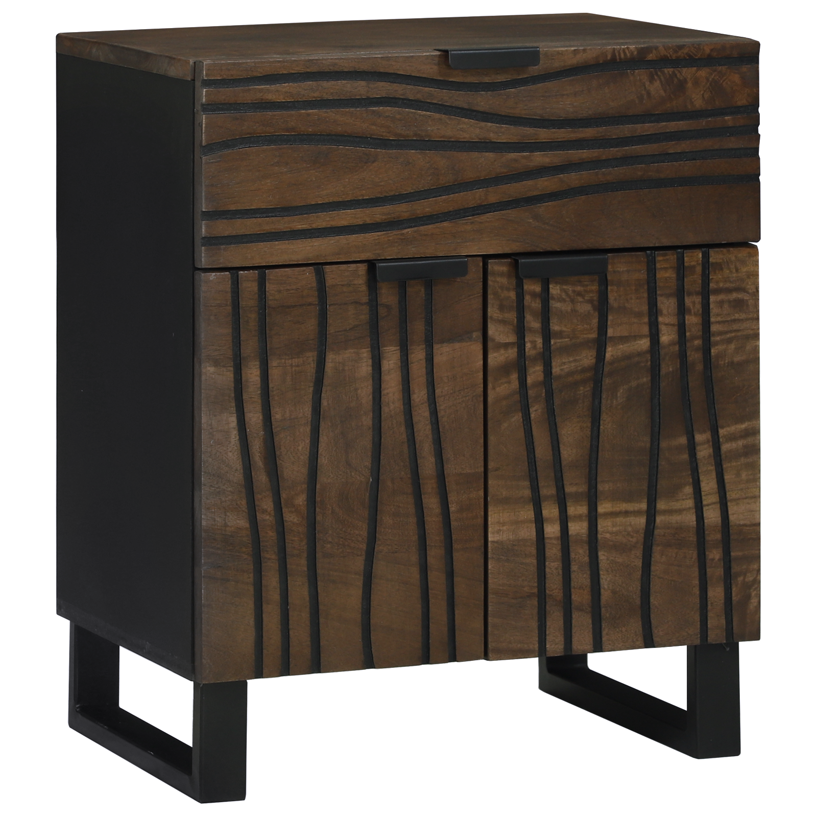Conjunto 1 Armário De Cabeceira Vidaxl Castanho Madeira De Mangueira Maciça (50 X 33 X 60 Cm)