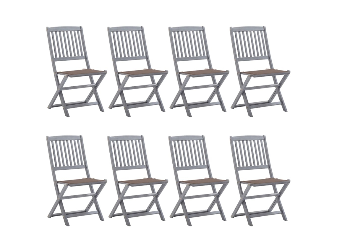 Folding Chair, Folding Chairs Vidaxl Cinzeto Madeira De Acácia (n/a)