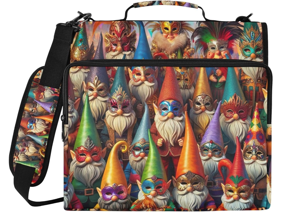 Gnomos Bolsa Organizadora Pastas, Com Zíper E 3-argolas, Impermeável, Ideal Escola E Trabalho