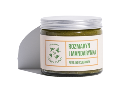 Four Sparrows Natural Rosemary Mandarin Sugar Body Scrub, 250ml Premium Exfoliating Treatment Mydlarnia Cztery Szpaki