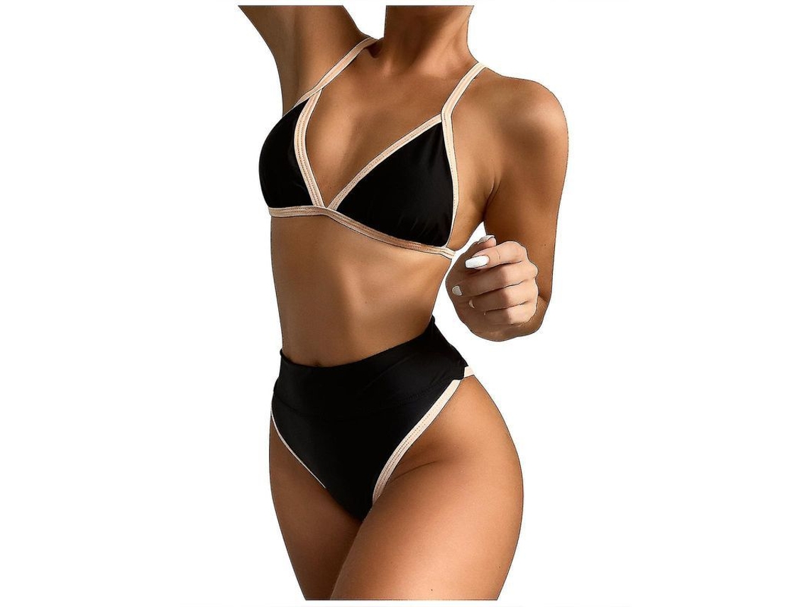 2026 traje de Bikini para Mulher de Duas Peças com Design de Folhas Verdes e Sutiã Preenchido para Praia e Piscina
