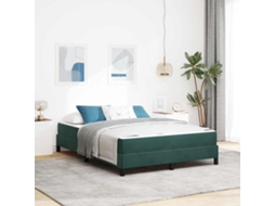 Vidaxl Cama Box Com Colchão Verde Escuro 140 X 200 Cm Tecido