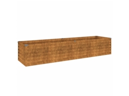 Canteiro Elevado de Jardim VIDAXL Aço Corten (194X50X36 cm)