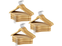 Max Home Pack 60 Cabides De Madeira Cor Natural