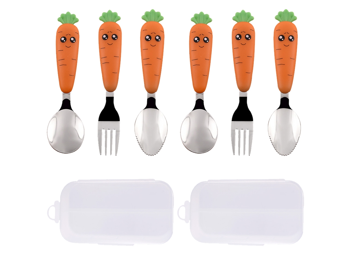 Utensílios para Bebês Colheres e Garfos em Aço Inoxidável NEVEANCE