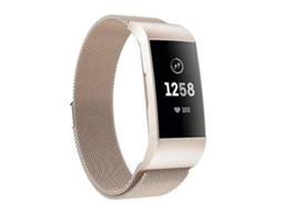 Pulseira De Relógio Lurelia Para Fitbit Charger 3 Magnética Champagne Gold