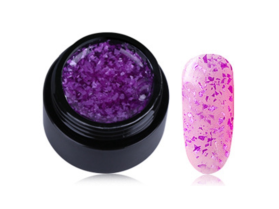 Esmalte em gel UV 8ml com brilho de floco de neve, ferramenta de manicure roxa