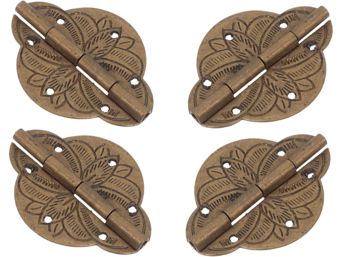 Doitool 4 Dobradiças De Latão Para Caixas Presente, 42x31mm, Estilo Vintage, Resistentes À Ferrugem Ideais Para Projetos