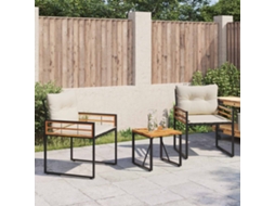Vidaxl Conjunto De Móveis Para Exterior Com Almofada 3 Pcs Creme