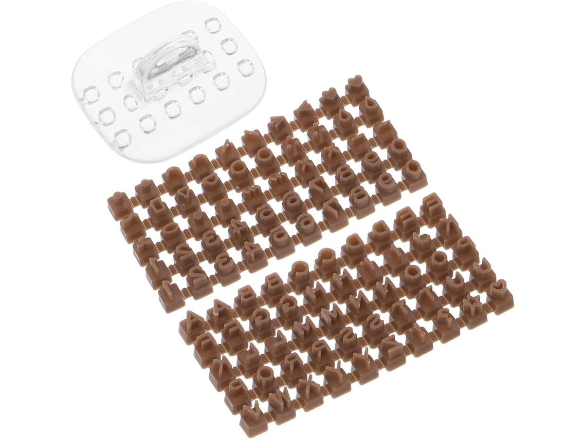 Kit de Carimbos de Letras e Números em Plástico, Feitos À Mão, para Argila e Fondant. Portáteis e com Relevo Preciso CHABERLU
