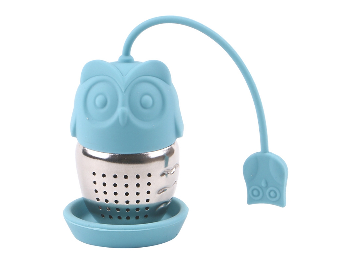 Infusor De Chá Em Aço Inoxidável Com Silicone Qualidade Alimentar Formato Coruja, Para Uma Xícara Perfeita E Sem Sujeira. Fácil De Encher