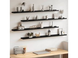Vidaxl Prateleiras De Parede 4 Pcs 115x9x3 Cm Preto