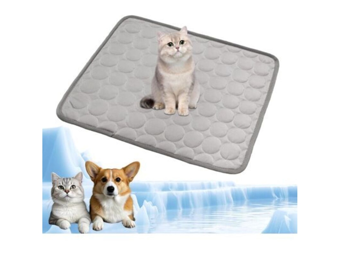 Tapete Refrescante, com Gel, para Cães e Gatos, Autorefrescante, 62x50 Cm, Cinza AQUAFORGE