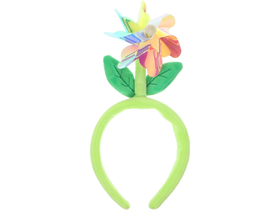 Tiara verde com desenho de manhã ventosa e botão de árvore, ideal para mulheres em festas.