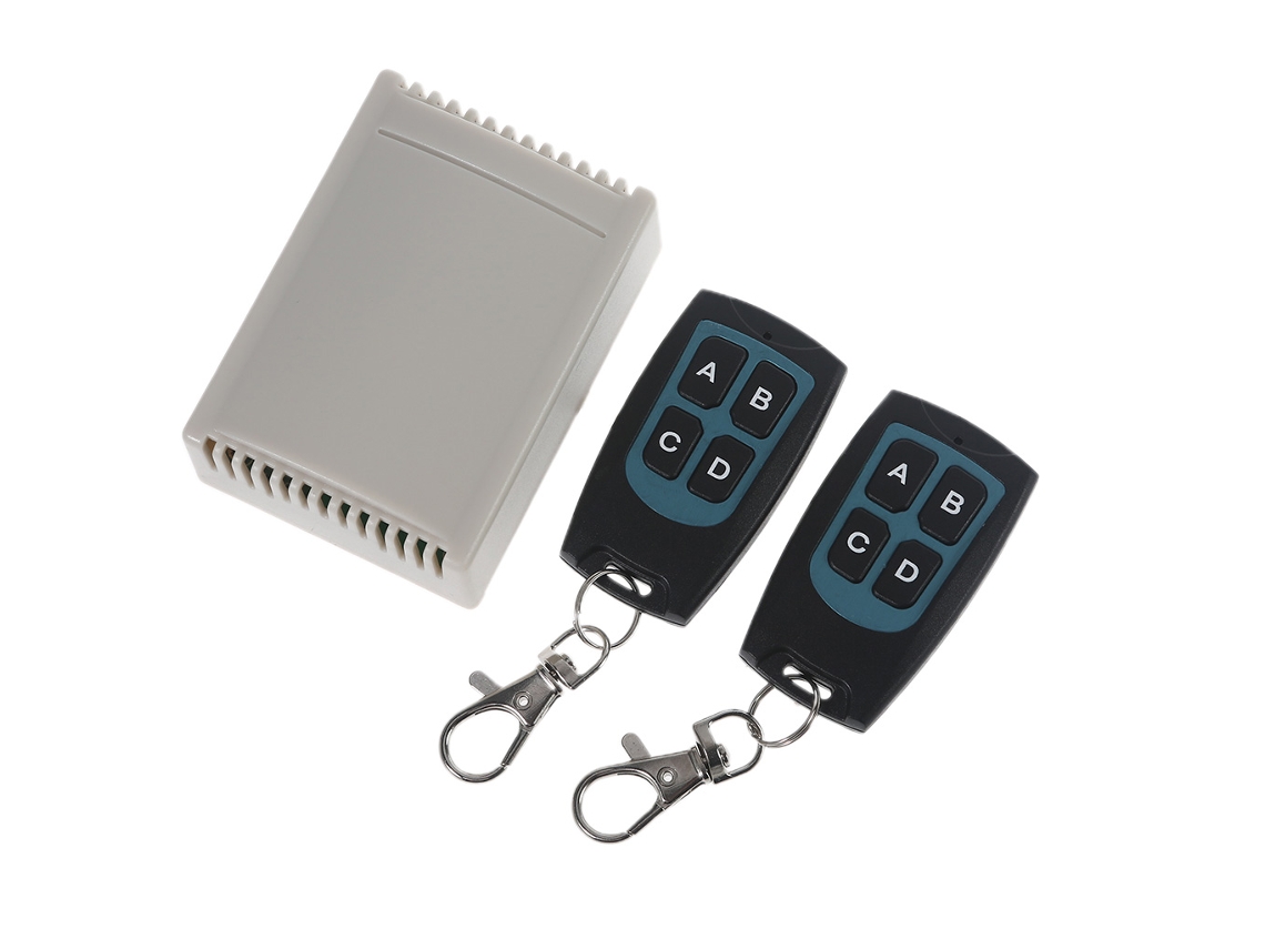 Controle Remoto Sem Fio com 4 Botões para Uso Doméstico, Receptor de Relé 433 Mhz para Motor Dc 12v BRILVIBERA (avanço/reverso)
