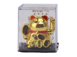 Gato Lucky Solar Pequeno Decorativo Em Dourado Da Marca Laxiscreed