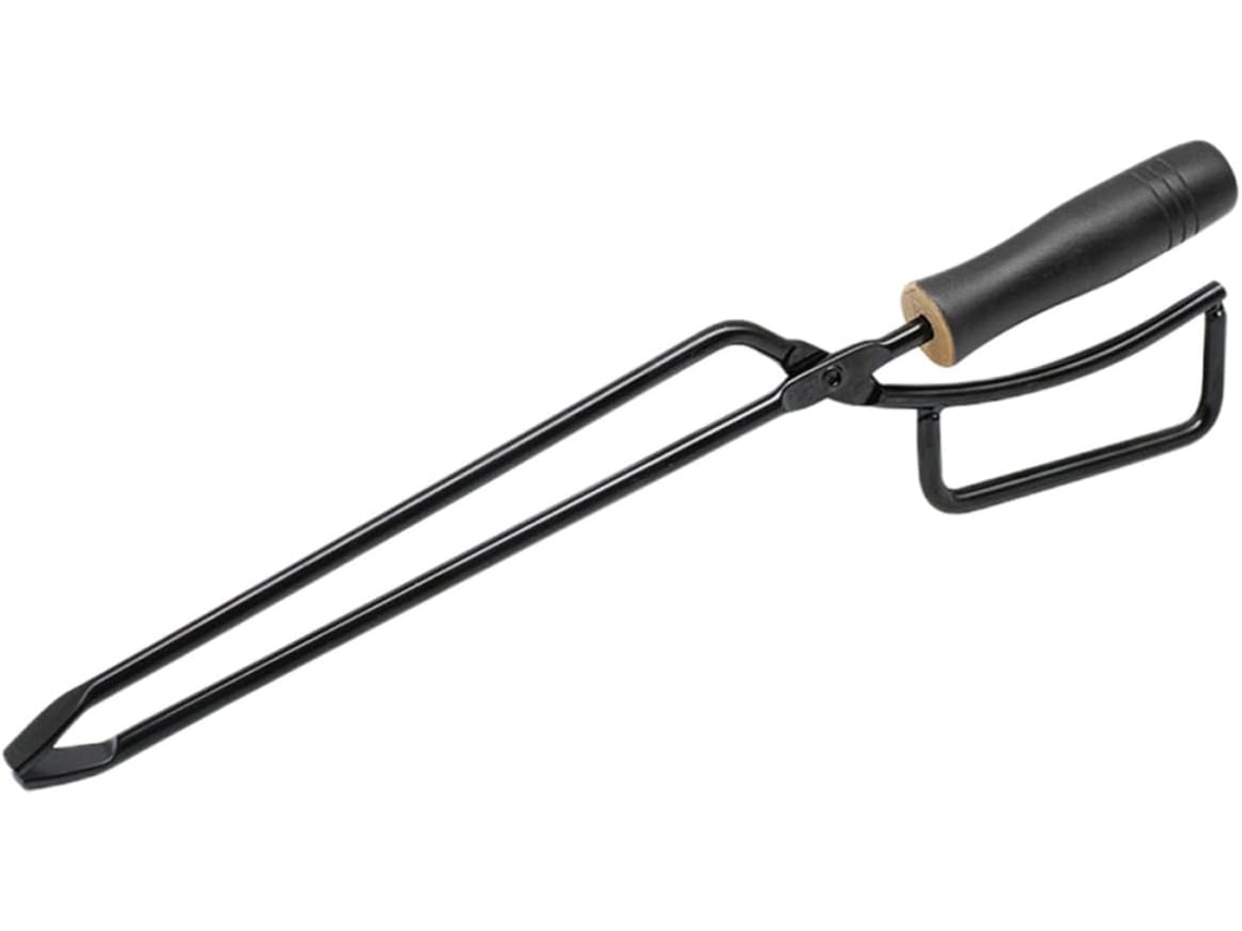 Pinça Para Carvão Alipis, Acessório Robusto De Ferro Com Cabo Madeira Fácil Limpar, Ideal Para Churrascos Ao Ar Livre E