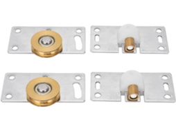 2 Conjuntos De Roldanas Para Portas Correr, Polias De Latão E Aço Inoxidável Para Armários Guarda Roupas, Conjunto De