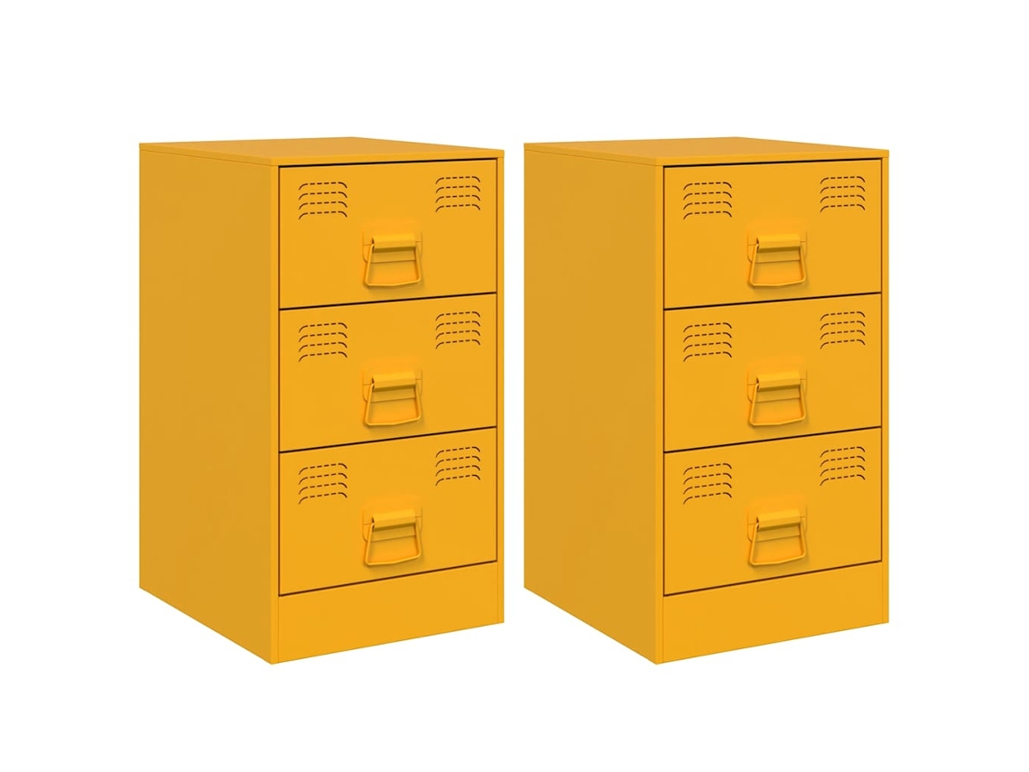 Bedside Cabinet, Bedside Cabinets Vidaxl Amarelo Aço (n/a)