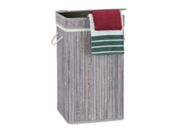 Cesto De Roupa Dobrável De Bambu 70l