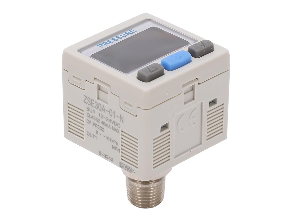 Manômetro digital com válvula anti-choque, 0 a 101 kPa, 12-24 Vcc.