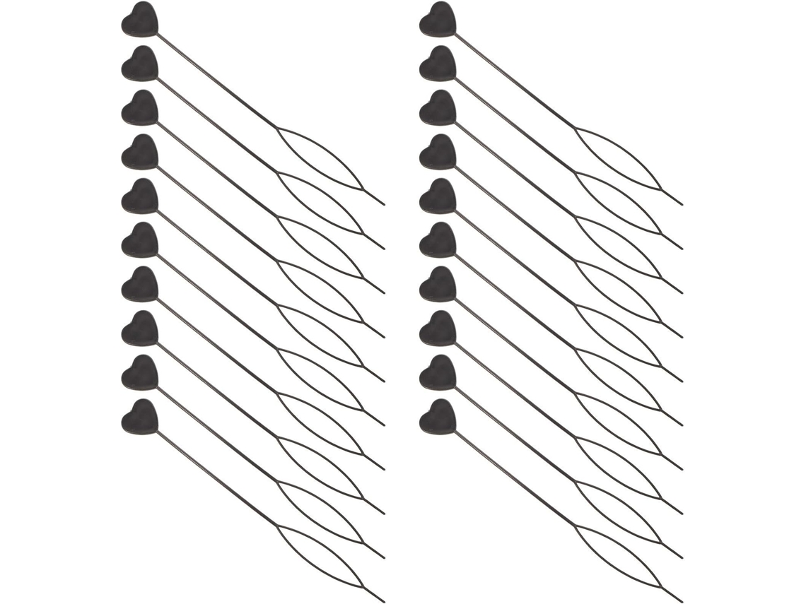 Conjunto De 50 Peças De Acessórios De Cabelo Em Formato De Coração, Em Abs Preto, Para Manter O Cabelo Arrumado E Estilizado.