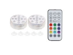 2026 2pcs Luz de Piscina Ip68 Lampara Submarina Rgb 16 Colores Con Control Remoto Rf para Acuario