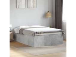 Estrutura De Cama 120x190 Cm Derivados De Madeira Cinza Cimento